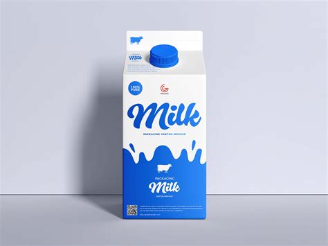 Free Milk Carton Packaging Mockup (PSD)