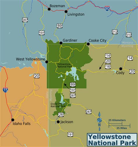 Map Of Yellowstone And Surrounding Area 7E3