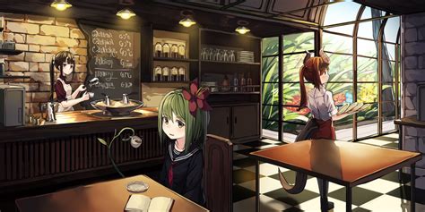 Coffee Shop [Original] : Moescape | Anime coffee, Anime café, Coffee shop