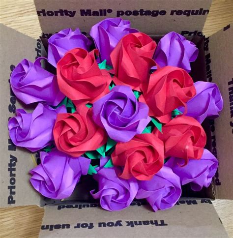 Origami Roses Paper Rose Bouquet Paper Flower Bouquet - Etsy | Paper roses, Paper flower bouquet ...