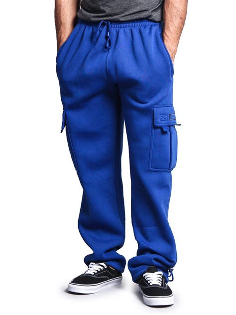 G-Style USA Men's Solid Fleece Cargo Pants DFP2 - Royal Blue - 3X-Large ...