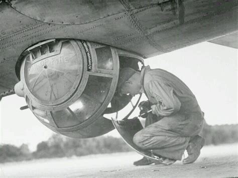 WWII B&W Photo B-17 Ball Turret Gunner USAAF Flying Fortress WW2 US ...