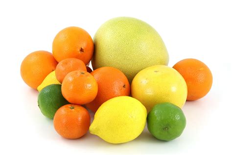 Fruits Isolated On White Background. Grapefruit, Orange, Lemon and Lime