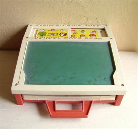 Vintage Fisher Price School Days Desk Chalkboard with Stencil