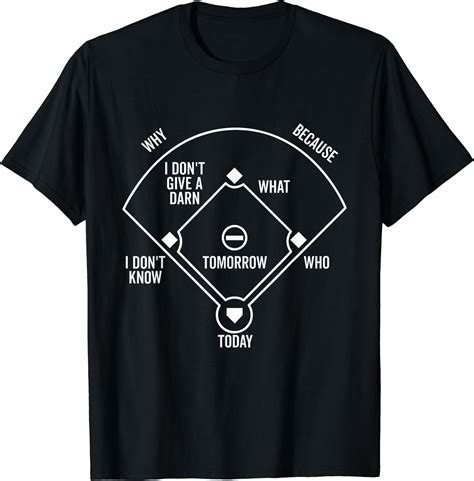 Who's on First Funny Baseball Positions Names Dark T-Shirt - Walmart.com