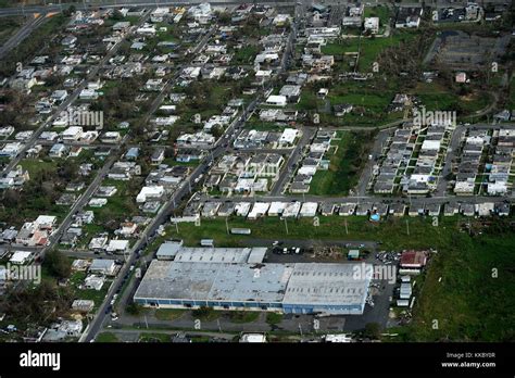 Aerial view of destruction and damaged homes in the aftermath of Hurricane Maria September 26 ...