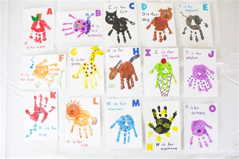 handprint alphabet flashcards | Baby art projects, Halloween crafts ...