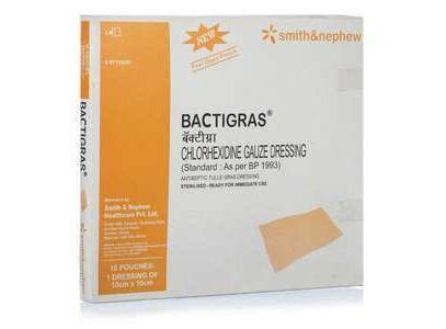 Smith & Nephew Bactigras wound Dressing - 10 X 10 cm, box of 10