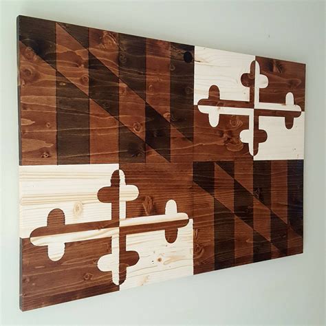 Maryland Flag, Maryland State Flag, Stained Flag, Wall Art, Maryland Wall Art, Maryland Wall ...