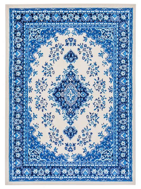 Global Persian Blue and White Medallion Rug - Walmart.com - Walmart.com