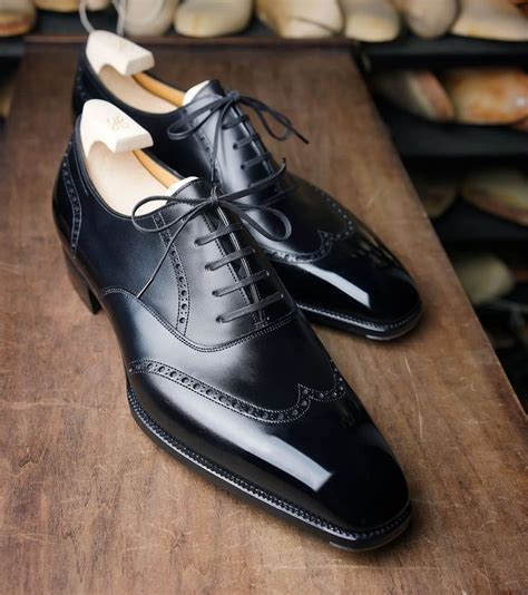 Oxford Mens Patent Leather Dress Shoes, Black Leather Wingtips Business Shoes for Men - THE ...