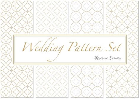 Premium Vector | Set of Wedding Patterns in Gold and White Colors