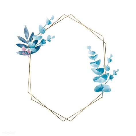 Geometric frame with leaves vector | free image by rawpixel.com / Aum | Tarjetas de invitacion ...