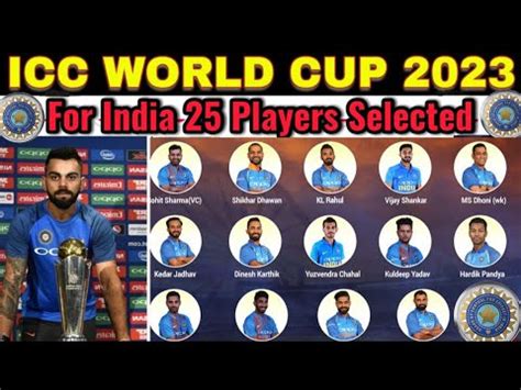 ICC World Cup 2023 India Prediction Squad | India Selected 25 Players ...