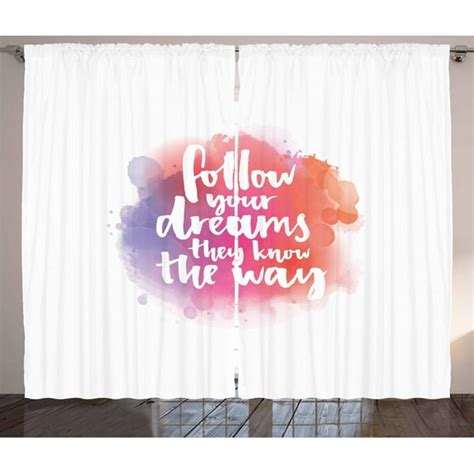 Motivational Curtains 2 Panels Set, Quote About Finding Your Way in Life Modern Letters ...