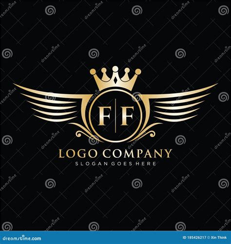 FF Letter Initial with Royal Wing Logo Template Stock Vector ...