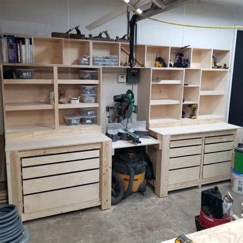 23 Unique Styling Ideas for Your Garage Workbench with Storage - Home ...