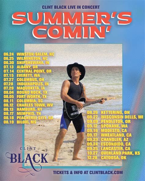 Clint Black Announces 2023 Summer’s Comin’ Tour Dates | Hometown ...