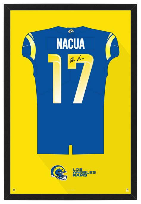 Los Angeles Rams Puka Nacua Autographed Jersey Framed Print | Prinstant ...