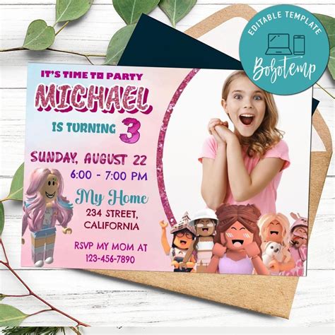 Roblox Girls Birthday Invitation Printable – NBKomputer