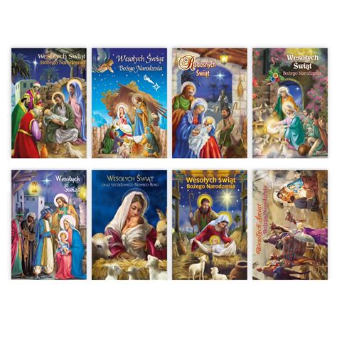 Polish CHRISTMAS CARDS With WAFERS Set of 8 or 25 Religious Cards ...