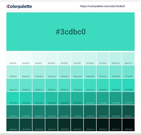 Pantone 333 C Color | Hex color Code #3CDBC0 information | Hsl | Rgb | Pantone