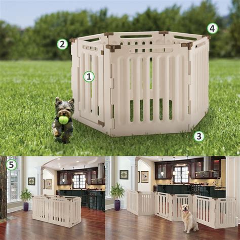 Amazon.com : Richell Convertible Indoor/Outdoor Pet Playpen, Large, Soft Tan/Mocha : Pet Kennels ...