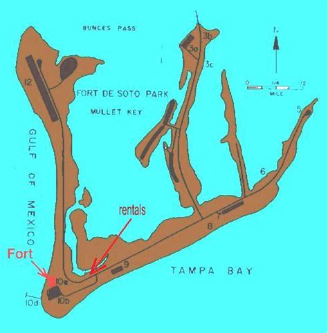 Fort De Soto Park - Map of Mullet Key