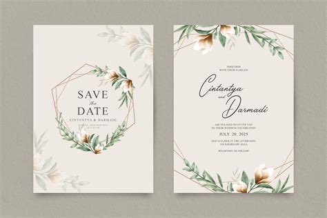 Elegant Double Sided Wedding Invitation Graphic by sianisa96 · Creative ...