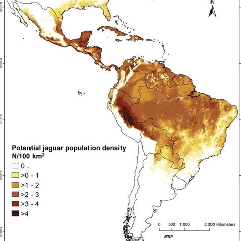 Study area map. Indicated are historical and current jaguar range (see ...