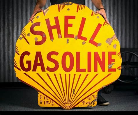 Original Shell Gasoline Porcelain Sign Porcelain Signs, Vintage Porcelain, Vintage Signs ...