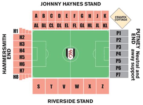 Fulham Football Club Seating Plan - Image to u