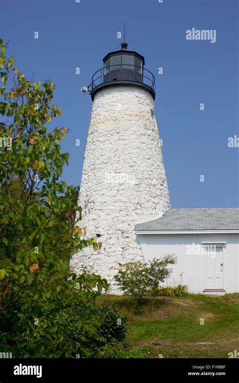 Lighthouse and caretaker's home inhistoric Castine, Maine. Estab. in ...