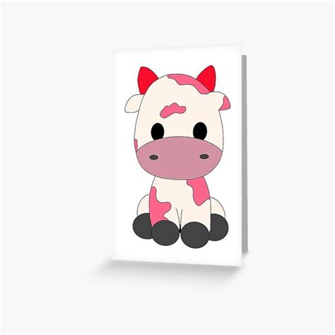 Tiktok Strawberry Cow Greeting Cards | Redbubble