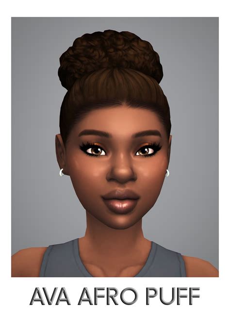 Ava Afro Puff | Sims 4 afro hair, Afro hair sims 4 cc, Sims 4 hair male