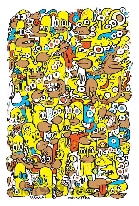 Jon Burgerman: My ode to Homer - Homerogeneous | Tag street art, Pop art, Doodle art