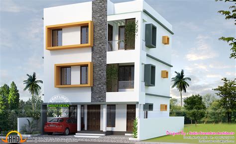 2162 sq-ft 3 storied house plan - Kerala Home Design and Floor Plans - 9K+ Dream Houses