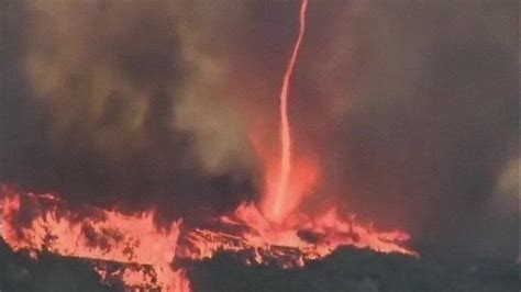 Dangerous 'firenado' spotted in California - BBC News