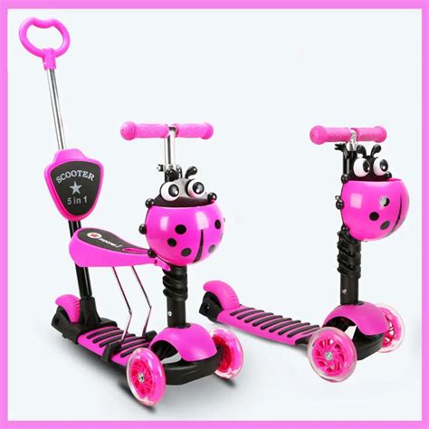 4 In 1 Children Kids Electric Scooters with Seat Baby Walker Flash ...