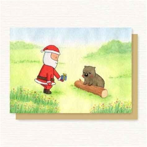 Wombat Australian Animals Christmas Card - Made by Many Hands