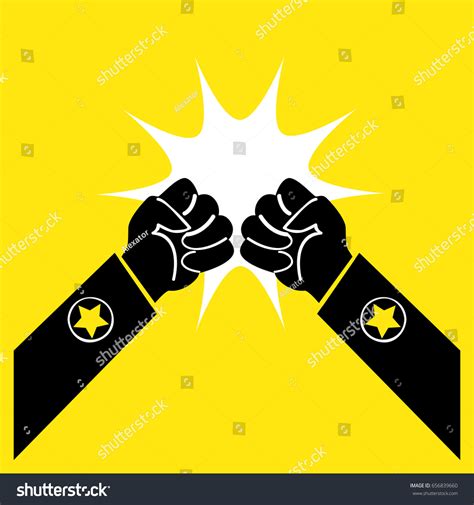 Two Fists Symbolize Fight Symbol Conflict Stock Vector (Royalty Free ...