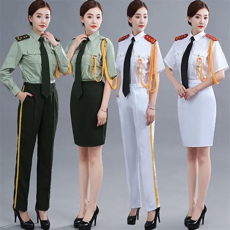 Women's military uniform summer flag raising Clothing cultural troupe ...