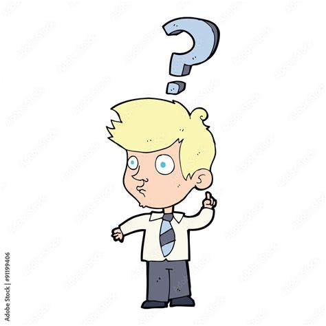 cartoon man asking question Stock Vector | Adobe Stock