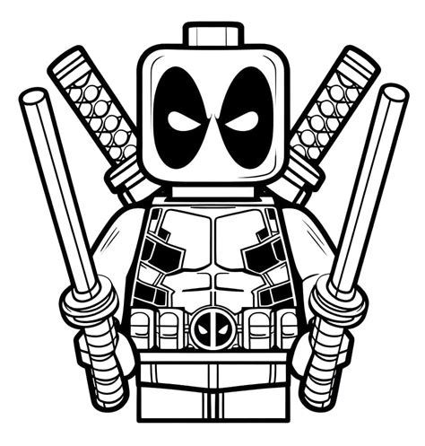 Awesome Lego Deadpool coloring page - Download, Print or Color Online for Free