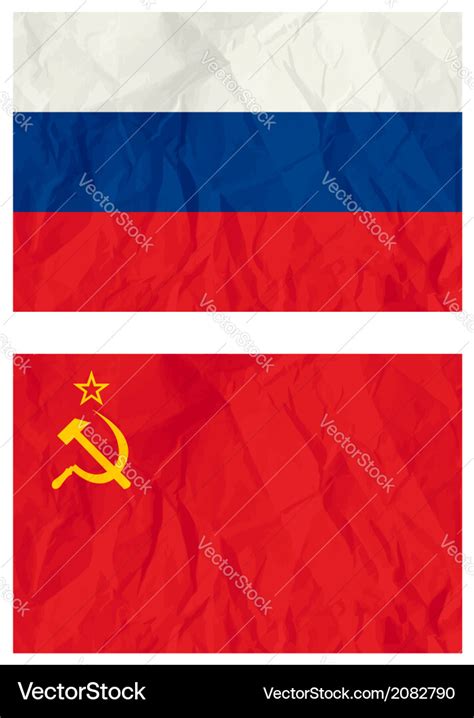 Russian flag and old ussr flag Royalty Free Vector Image