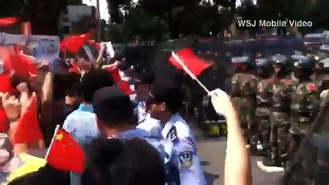 Chinese Protest Japanese Consulate in Shanghai