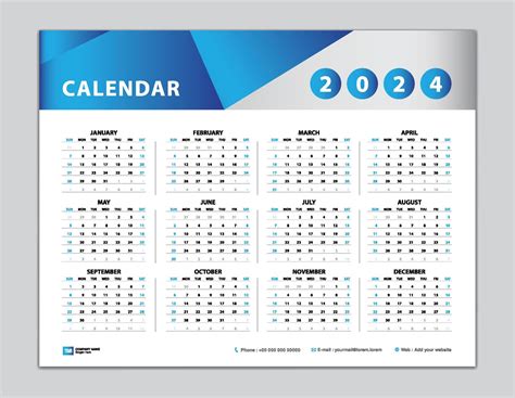 Calendar 2024 template, Desk calendar 2024 design, Wall calendar 2024 ...