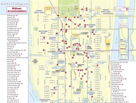 Midtown Manhattan Tourist Map - Best Tourist Places in the World