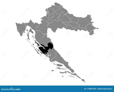 Location Map of Zadar County Stock Vector - Illustration of location, sibenik: 179891295