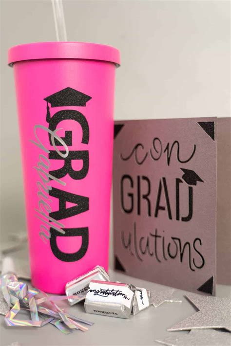 An easy Custom Graduation Tumbler is the perfect gift for a recent grad! Fill with small treats ...
